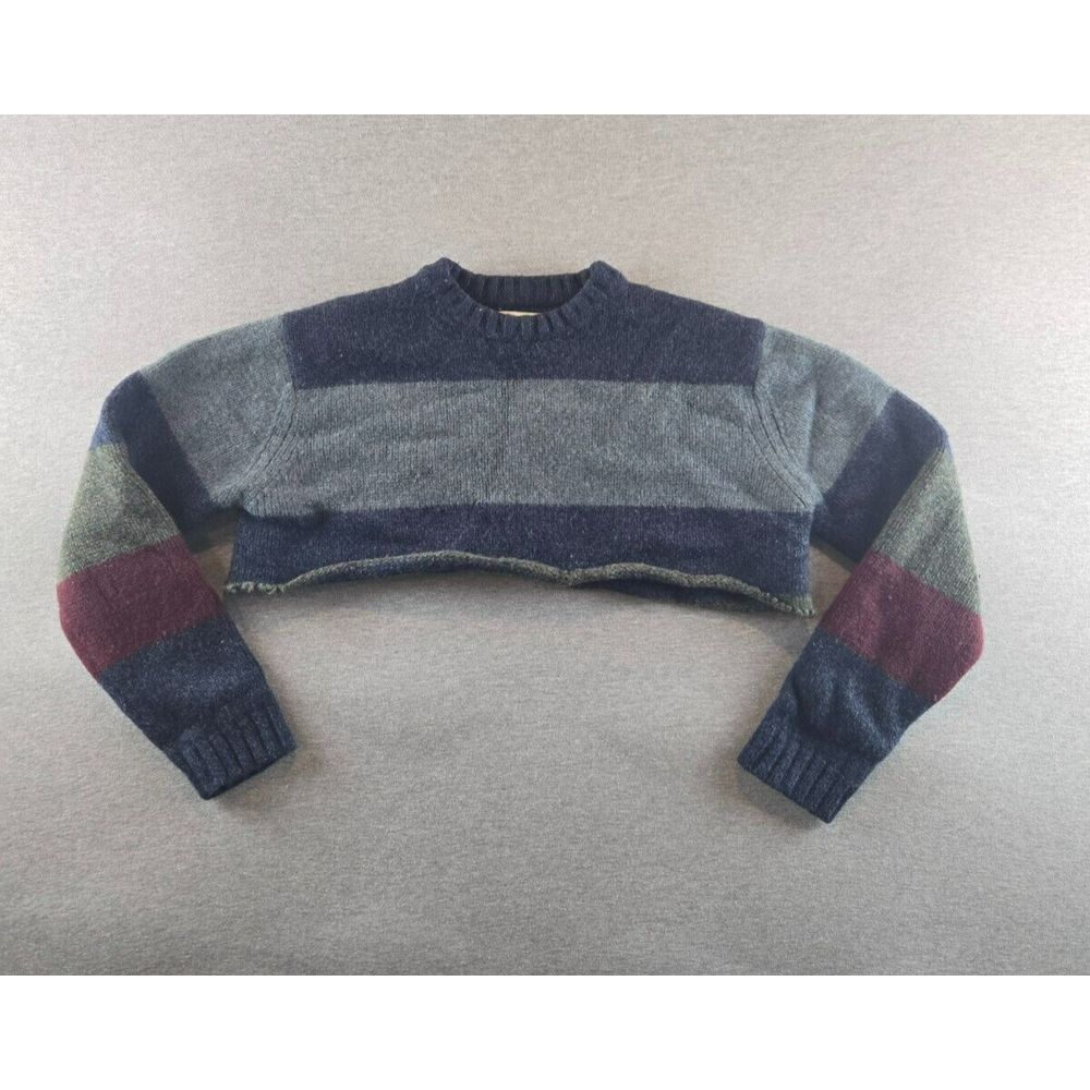American Eagle Outfitters Women's Lambswool Crop Oversized Color block Sweater M